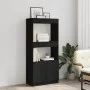 Aparador de madera de ingeniería negro 63x33x140 cm by , Bookcases and shelves - Ref: Foro24-855107, Price: 70,86 €, Discount: %