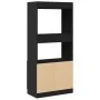 Aparador de madera de ingeniería negro 63x33x140 cm by , Bookcases and shelves - Ref: Foro24-855107, Price: 70,86 €, Discount: %