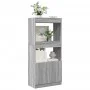 Aparador de madera de ingeniería gris Sonoma 63x33x140 cm by , Bookcases and shelves - Ref: Foro24-855111, Price: 70,64 €, Di...