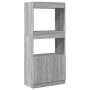 Aparador de madera de ingeniería gris Sonoma 63x33x140 cm by , Bookcases and shelves - Ref: Foro24-855111, Price: 70,64 €, Di...