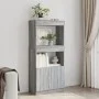 Aparador de madera de ingeniería gris Sonoma 63x33x140 cm by , Bookcases and shelves - Ref: Foro24-855111, Price: 70,64 €, Di...