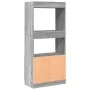 Aparador de madera de ingeniería gris Sonoma 63x33x140 cm by , Bookcases and shelves - Ref: Foro24-855111, Price: 70,64 €, Di...