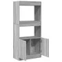 Aparador de madera de ingeniería gris Sonoma 63x33x140 cm by , Bookcases and shelves - Ref: Foro24-855111, Price: 70,64 €, Di...