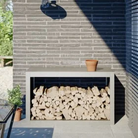 Leñero de acero inoxidable 100x40x60 cm by , Firewood bags and holders - Ref: Foro24-850986, Price: 161,47 €, Discount: %