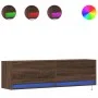 Mueble de TV de pared con luces LED marrón roble 140x31x38 cm by , TV Furniture - Ref: Foro24-852375, Price: 103,12 €, Discou...