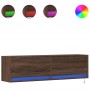 Mueble de TV de pared con luces LED marrón roble 140x31x38 cm by , TV Furniture - Ref: Foro24-852375, Price: 104,62 €, Discou...