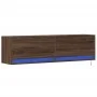 Wand-TV-Möbel mit LED-Lichtern in Eichenbraun 140x31x38 cm. von , TV-Möbel - Ref: Foro24-852375, Preis: 103,12 €, Rabatt: %