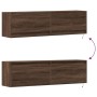 Mueble de TV de pared con luces LED marrón roble 140x31x38 cm by , TV Furniture - Ref: Foro24-852375, Price: 104,62 €, Discou...