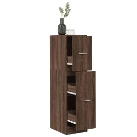 Armario botiquín madera ingeniería marrón roble 30x41x118 cm by , Lockers and storage cabinets - Ref: Foro24-855166, Price: 9...