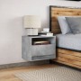 Mesita de noche de pared con luces LED gris hormigón by , Nightstands - Ref: Foro24-852067, Price: 39,05 €, Discount: %