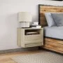 Mesita de noche de pared con luces LED roble Sonoma by , Nightstands - Ref: Foro24-852065, Price: 32,71 €, Discount: %