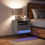 Wand-Nachttisch mit LED-Lichtern in Grau Sonoma von , Nachttische - Ref: Foro24-852071, Preis: 33,65 €, Rabatt: %