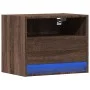 Mesita de noche de pared con luces LED roble marrón by , Nightstands - Ref: Foro24-852073, Price: 33,69 €, Discount: %
