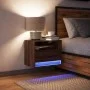 Mesita de noche de pared con luces LED roble marrón by , Nightstands - Ref: Foro24-852073, Price: 33,69 €, Discount: %