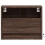 Mesita de noche de pared con luces LED roble marrón by , Nightstands - Ref: Foro24-852073, Price: 33,69 €, Discount: %