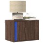 Mesita de noche de pared con luces LED roble marrón by , Nightstands - Ref: Foro24-852101, Price: 36,95 €, Discount: %