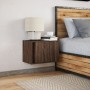 Mesita de noche de pared con luces LED roble marrón by , Nightstands - Ref: Foro24-852101, Price: 36,95 €, Discount: %