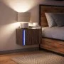 Wand-Nachttisch mit LED-Lichtern in brauner Eiche von , Nachttische - Ref: Foro24-852101, Preis: 36,51 €, Rabatt: %