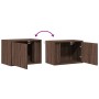 Mesita de noche de pared con luces LED roble marrón by , Nightstands - Ref: Foro24-852101, Price: 36,95 €, Discount: %