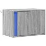 Mesita de noche de pared con luces LED gris Sonoma de , Mesitas de noche - Ref: Foro24-852099, Precio: 37,53 €, Descuento: %