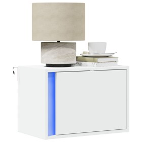 Mesitas de noche de pared con luces LED 2 unidades blanco by , Nightstands - Ref: Foro24-852090, Price: 63,39 €, Discount: %