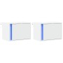 Mesitas de noche de pared con luces LED 2 unidades blanco by , Nightstands - Ref: Foro24-852090, Price: 63,39 €, Discount: %