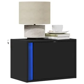 Mesitas de noche de pared con luces LED 2 unidades negro by , Nightstands - Ref: Foro24-852092, Price: 63,46 €, Discount: %