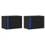Mesitas de noche de pared con luces LED 2 unidades negro von , Nachttische - Ref: Foro24-852092, Preis: 63,46 €, Rabatt: %