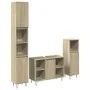 Set de muebles de baño 3 pzas madera contrachapada roble Sonoma by , Bathroom furniture - Ref: Foro24-3307680, Price: 181,40 ...