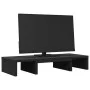 Soporte de pantalla ajustable madera negro 60x24x10,5 cm by , Computer bases and risers - Ref: Foro24-854626, Price: 21,11 €,...