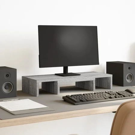 Soporte de pantalla ajustable madera gris Sonoma 60x24x10,5 cm by , Computer bases and risers - Ref: Foro24-854630, Price: 22...