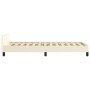 Estructura de cama sin colchón cuero sintético crema 80x200 cm