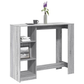 Hohes Tisch mit grauem Sonoma-Regal 124x46x103,5 cm von , Küchen- und Esstische - Ref: Foro24-854396, Preis: 88,27 €, Rabatt: %