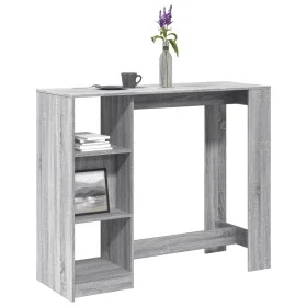 Mesa alta con estante gris Sonoma 124x46x103,5 cm by , Kitchen and dining tables - Ref: Foro24-854396, Price: 87,27 €, Discou...