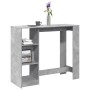 Bar-Tisch mit Regal aus grauem Holz und Beton 124x46x103,5 cm. von , Küchen- und Esstische - Ref: Foro24-854394, Preis: 93,92...
