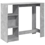 Bar-Tisch mit Regal aus grauem Holz und Beton 124x46x103,5 cm. von , Küchen- und Esstische - Ref: Foro24-854394, Preis: 93,92...