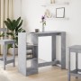 Bar-Tisch mit Regal aus grauem Holz und Beton 124x46x103,5 cm. von , Küchen- und Esstische - Ref: Foro24-854394, Preis: 93,92...