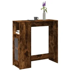 Mesa alta bar con estantes roble ahumado 101x40x103,5 cm by , Kitchen and dining tables - Ref: Foro24-854368, Price: 83,39 €,...