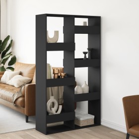 Raumteiler aus schwarzem Ingenieurholz 100x33x175 cm von , Bücherregale und Regale - Ref: Foro24-3309574, Preis: 110,41 €, Ra...