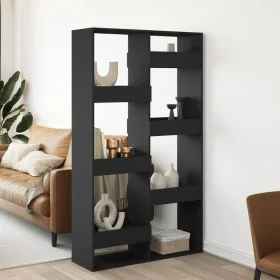 Raumteiler aus schwarzem Ingenieurholz 100x33x175 cm von , Bücherregale und Regale - Ref: Foro24-3309574, Preis: 109,11 €, Ra...