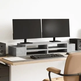 Soporte de pantalla con almacenaje gris hormigón 100x27x15 cm by , Computer bases and risers - Ref: Foro24-854691, Price: 33,...