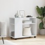 Side table with wheels, engineered wood, white, 70x35x60 cm by , Side tables - Ref: Foro24-853146, Price: 51,07 €, Discount: %
