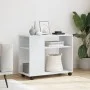 Side table with wheels, engineered wood, white, 70x35x60 cm by , Side tables - Ref: Foro24-853146, Price: 50,30 €, Discount: %