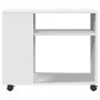 Side table with wheels, engineered wood, white, 70x35x60 cm by , Side tables - Ref: Foro24-853146, Price: 50,30 €, Discount: %