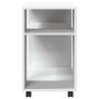 Beistelltisch mit Rollen aus weißem Ingenieurholz 70x35x60 cm von , Seitentische - Ref: Foro24-853146, Preis: 51,13 €, Rabatt: %