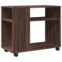 Side table with wheels, oak wood, brown, 70x35x60 cm by , Side tables - Ref: Foro24-853152, Price: 51,40 €, Discount: %