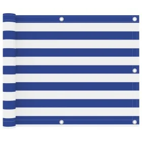 Balkonmarkise aus weiß-blauem Oxford-Stoff, 75x400 cm. von vidaXL, Sonnenschirme - Ref: Foro24-134913, Preis: 22,82 €, Rabatt: %