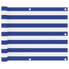Toldo para balcón tela oxford blanco y azul 75x400 cm by vidaXL, Umbrellas - Ref: Foro24-134913, Price: 23,30 €, Discount: %
