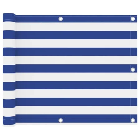 Toldo para balcón tela oxford blanco y azul 75x400 cm de vidaXL, Sombrillas - Ref: Foro24-134913, Precio: 22,82 €, Descuento: %