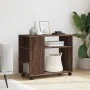 Mesa auxiliar con ruedas madera roble marrón 70x35x60 cm de , Mesas auxiliares - Ref: Foro24-853152, Precio: 50,57 €, Descuen...